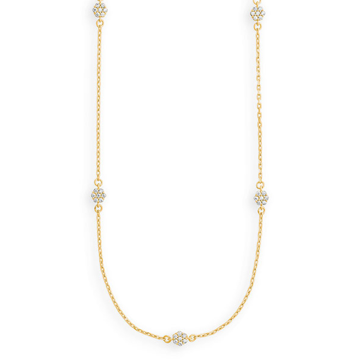 Kette, Gelbgold, 585/-,Zirkonia weiss,45 cm ZIRKONIA W