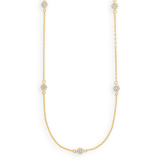 Kette, Gelbgold, 585/-,Zirkonia weiss,45 cm ZIRKONIA W