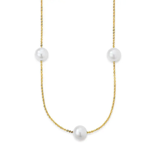 Kette 585 Gelbgold Süßwasserperle 45cm