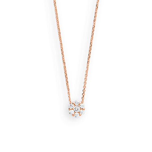 Kette, 585/RG, Zirkonia 45cm