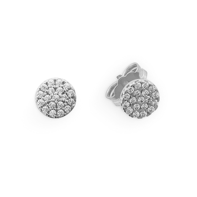 Ohrstecker, Weißgold, 585/-,Zirkonia weiss