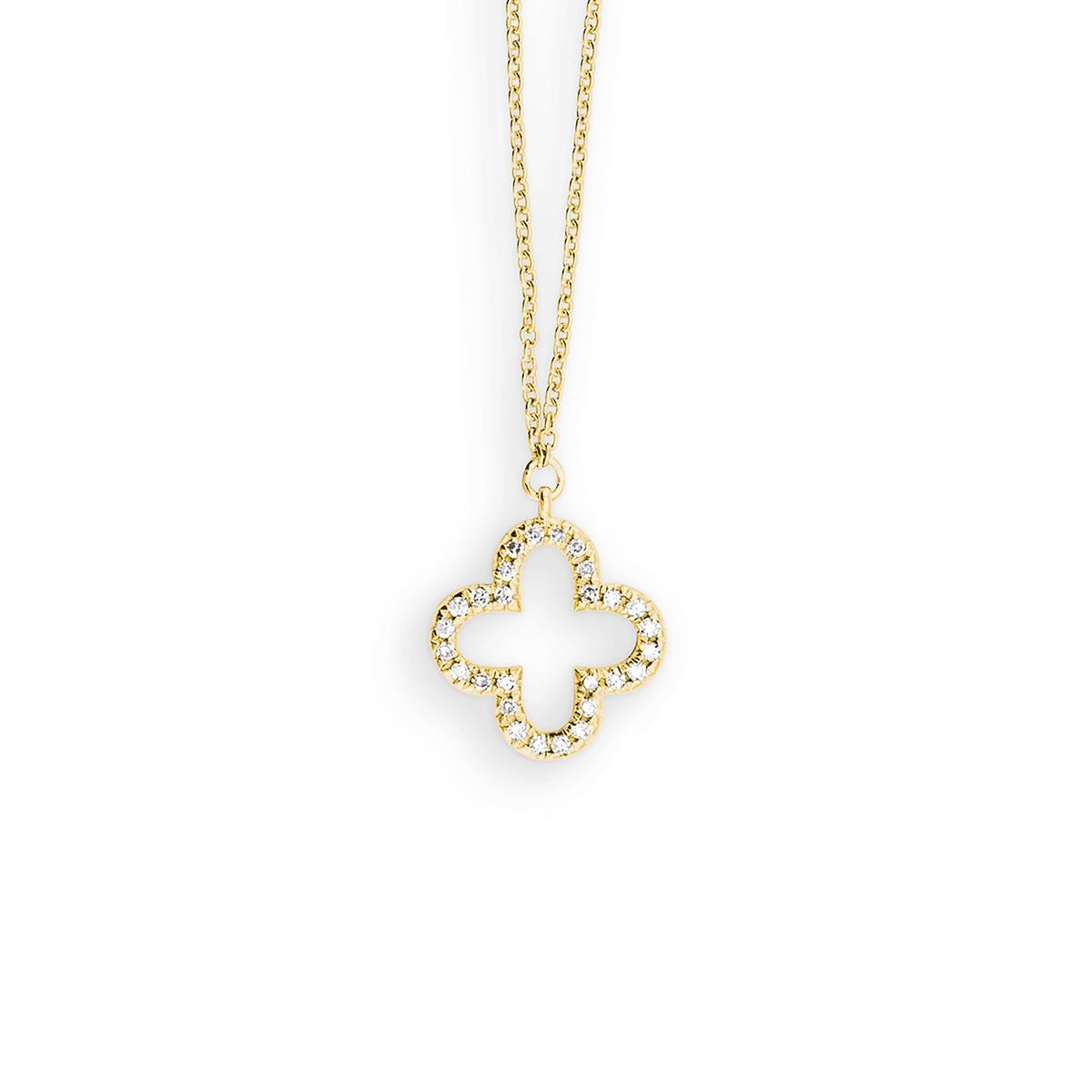 Kette, 585/GG, Diamant 0.05ct H/SI 42cm