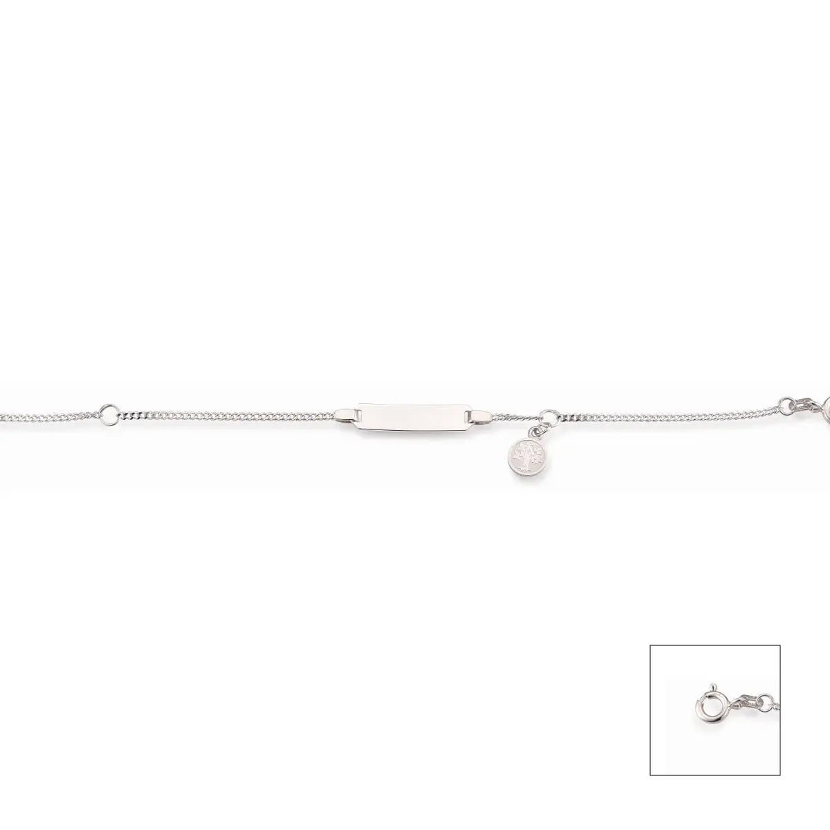 Identarmband 925 Silber Rhodiniert Lebensbaum