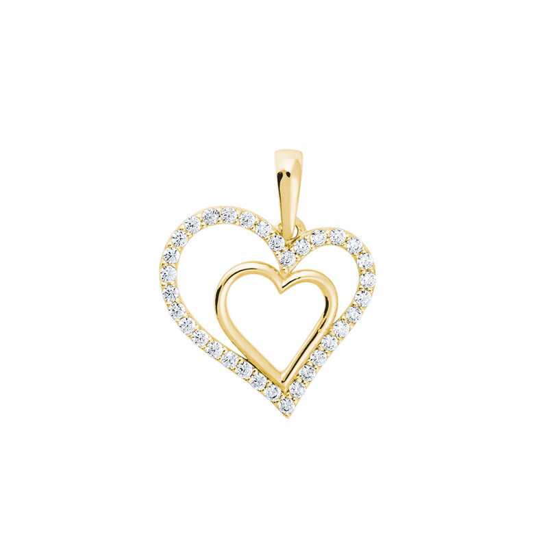 Anhänger Herz 585 Gelbgold Zirkonia
