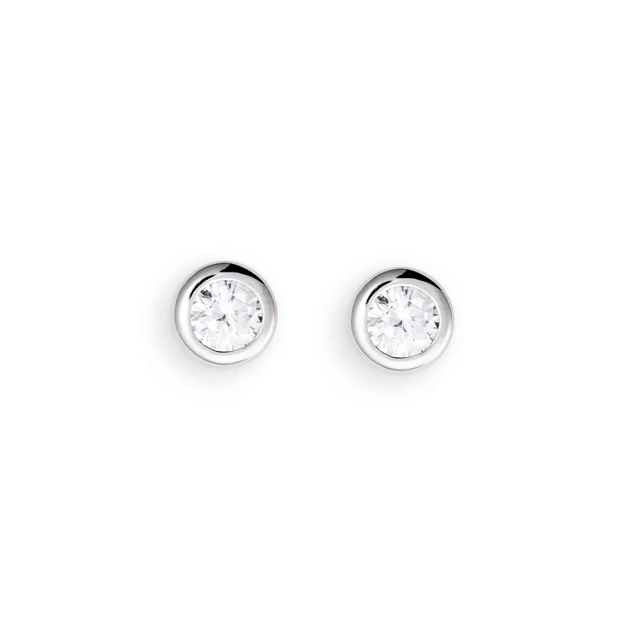 Ohrstecker 925 Silber Rhodiniert Zirkonia