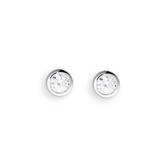 Ohrstecker 925 Silber Rhodiniert Zirkonia
