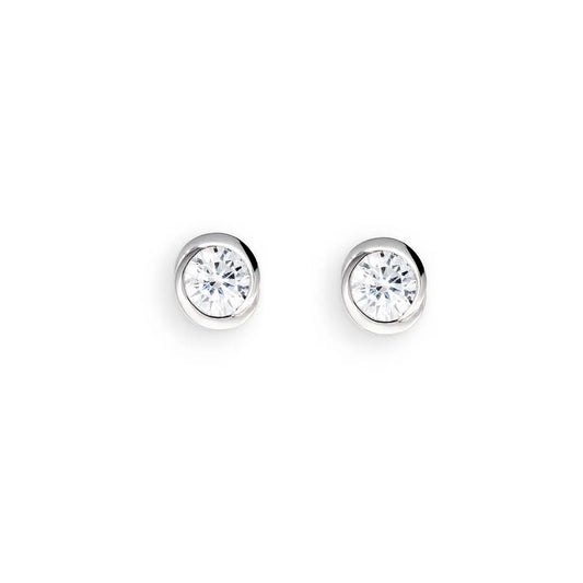 Ohrstecker 925 Silber Rhodiniert Zirkonia