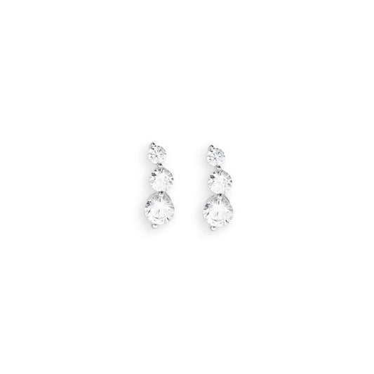 Ohrstecker 925 Silber Rhodiniert Zirkonia