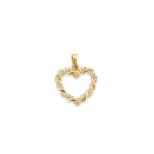 Anhänger Herz 585 Gelbgold Zirkonia