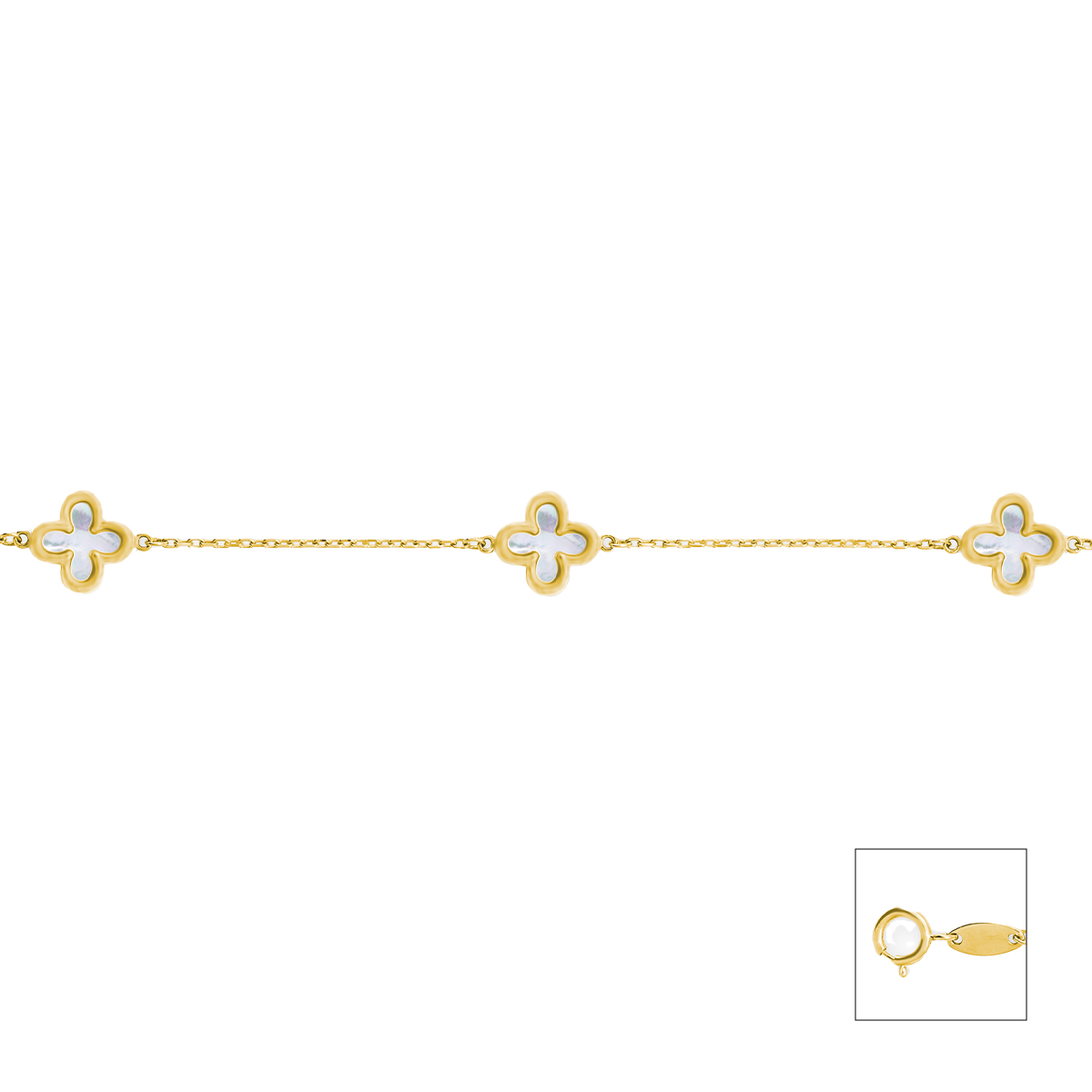 Armband, Gelbgold, 585/GG ,Perlm. w.,19 cm