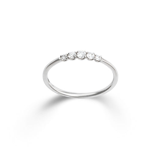 Ring, Weißgold, 585/WG ,Brill. 0,16ct H/SI