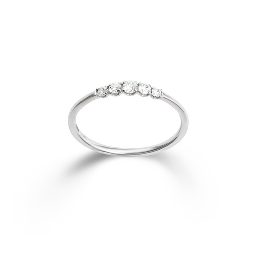 Ring, Weißgold, 585/WG ,Brill. 0,16ct H/SI