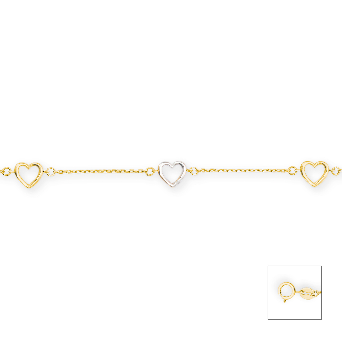 Armband, Gelb- und Weißgold, 375/GG/WG,19 cm