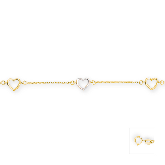 Armband, Gelb- und Weißgold, 375/GG/WG,19 cm