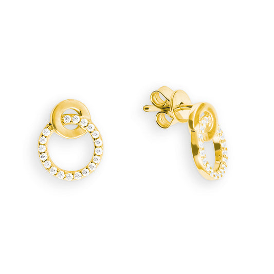 Pendel, Silber kompl. gelb vergoldet, 925/-,Zirkonia weiss