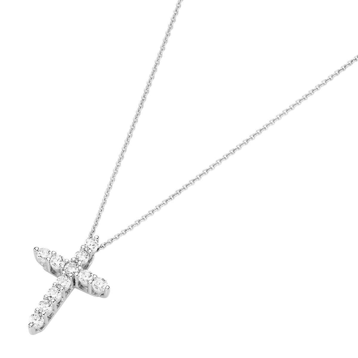 Kette mit Kreuz 925 Silber Zirkonia