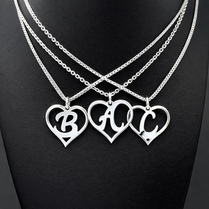 Anhänger mit Buchstabe in Herzform in 925 Silber