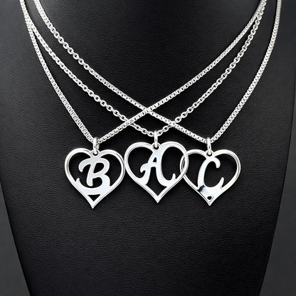 Anhänger mit Buchstabe in Herzform in 925 Silber