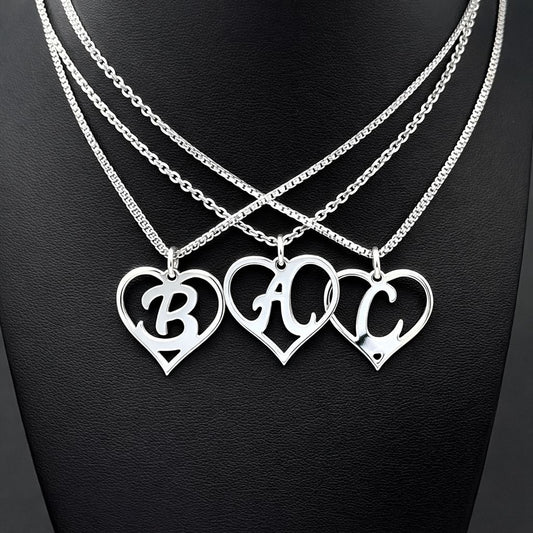 Anhänger mit Buchstabe in Herzform in 925 Silber