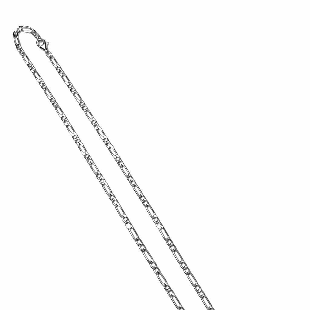 Figaro Kette 925 Silber Rhodiniert 60cm